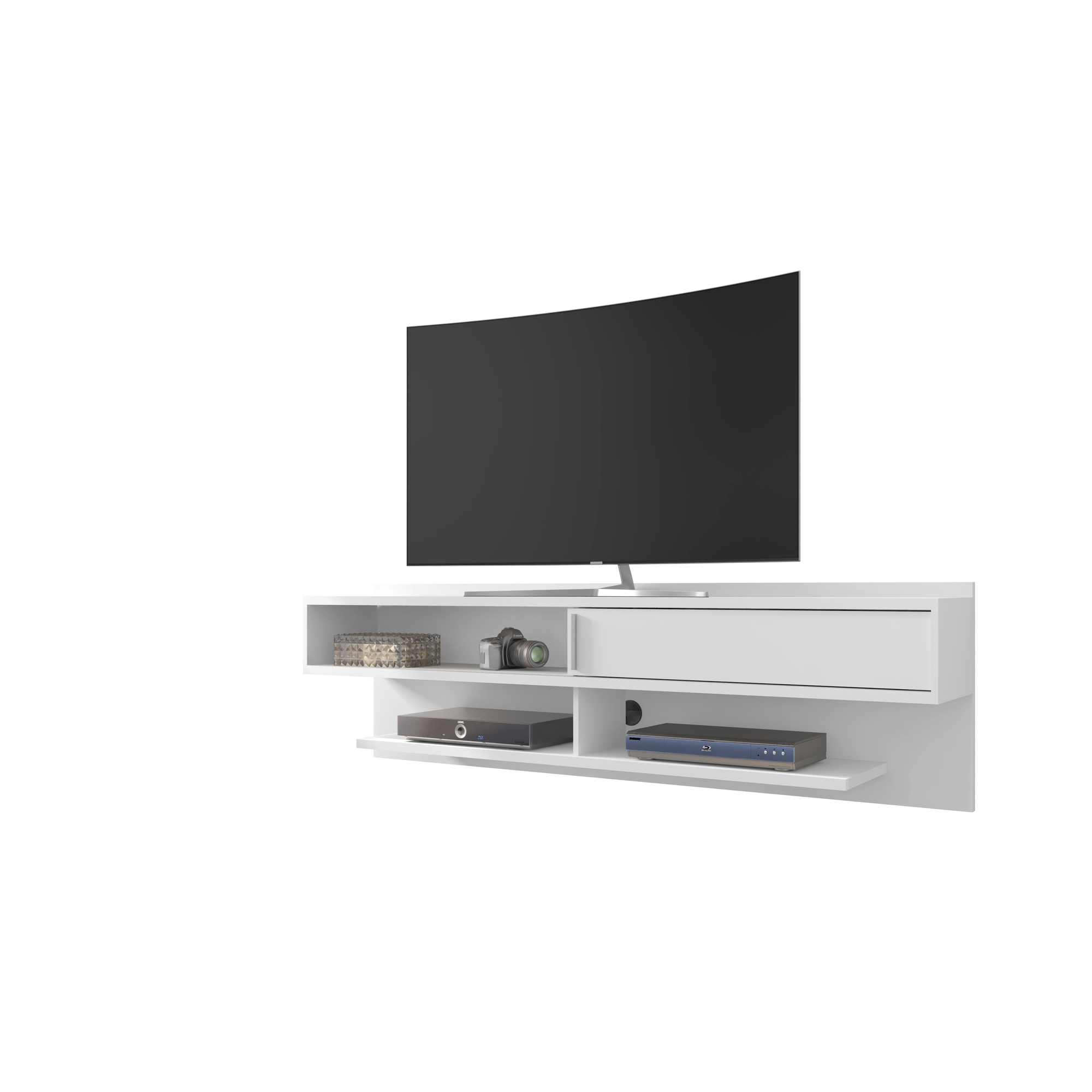 Manhattan Comfort, Astor 70.86 Modern Floating Ent Cntr 1.0 White, Width 70.86 in, Height 21.26 in, Depth 12.87 in, Model# 222BMC